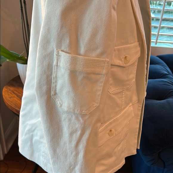 Anthropologie White Utility Jacket Tailored Fit - Picture 8 of 10